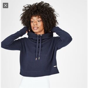 Sweaty Betty Escape Luxe Cropped Hoodie Black Large